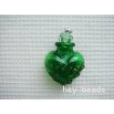 香氛精油瓶-聚寶 浮雕-愛心(平面) 綠色 (1入)[ZAK04005A]