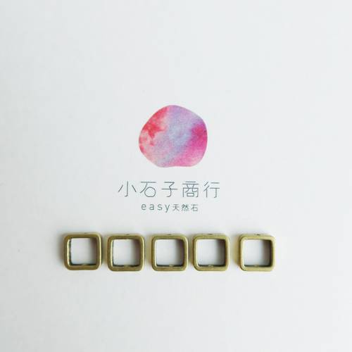 金屬配件-雙孔銅框-正方8x8mm(5入)