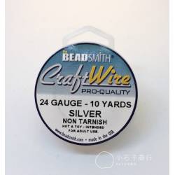 Beadsmith 藝術銅線 - 亮銀色 24G (一捲)