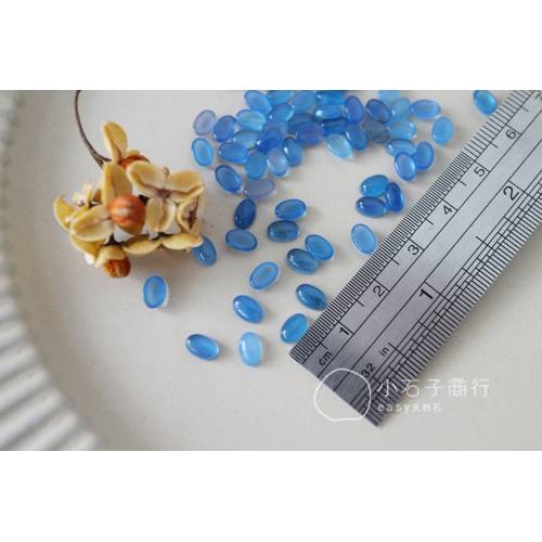 藍瑪瑙-橢圓形戒面 4x6x2.3mm (1入)