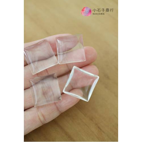 天然白水晶(A)-正方戒面 20x20x7~7.5mm (1入)