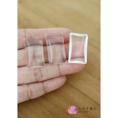 天然白水晶(A)-長方戒面 15x25x6.5~7mm (1入)