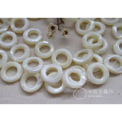 白色貝殼 - 甜甜圈25mm (1入)