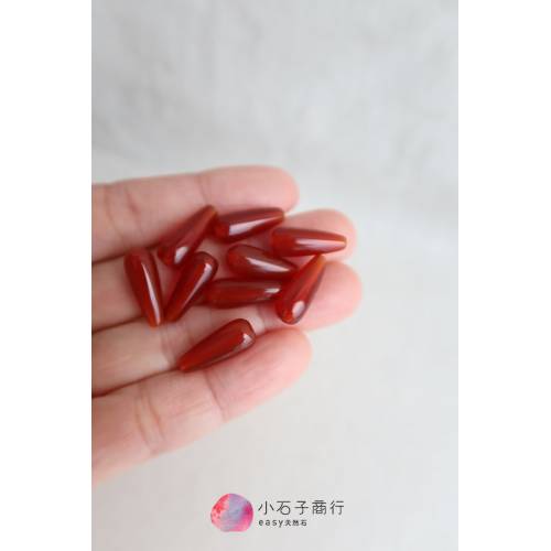 紅瑪瑙-圓水滴6x16mm(直洞) (10入)