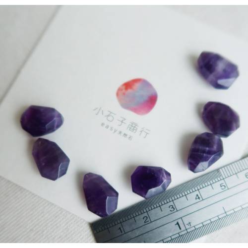紫水晶-不規則切角墜約12x16mm (1入)