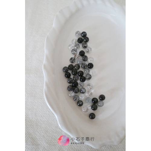 黑髮晶-4~4.5mm圓珠(A) (35入)